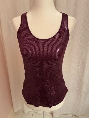 Express Sequined Tank Top in Deep Burgundy